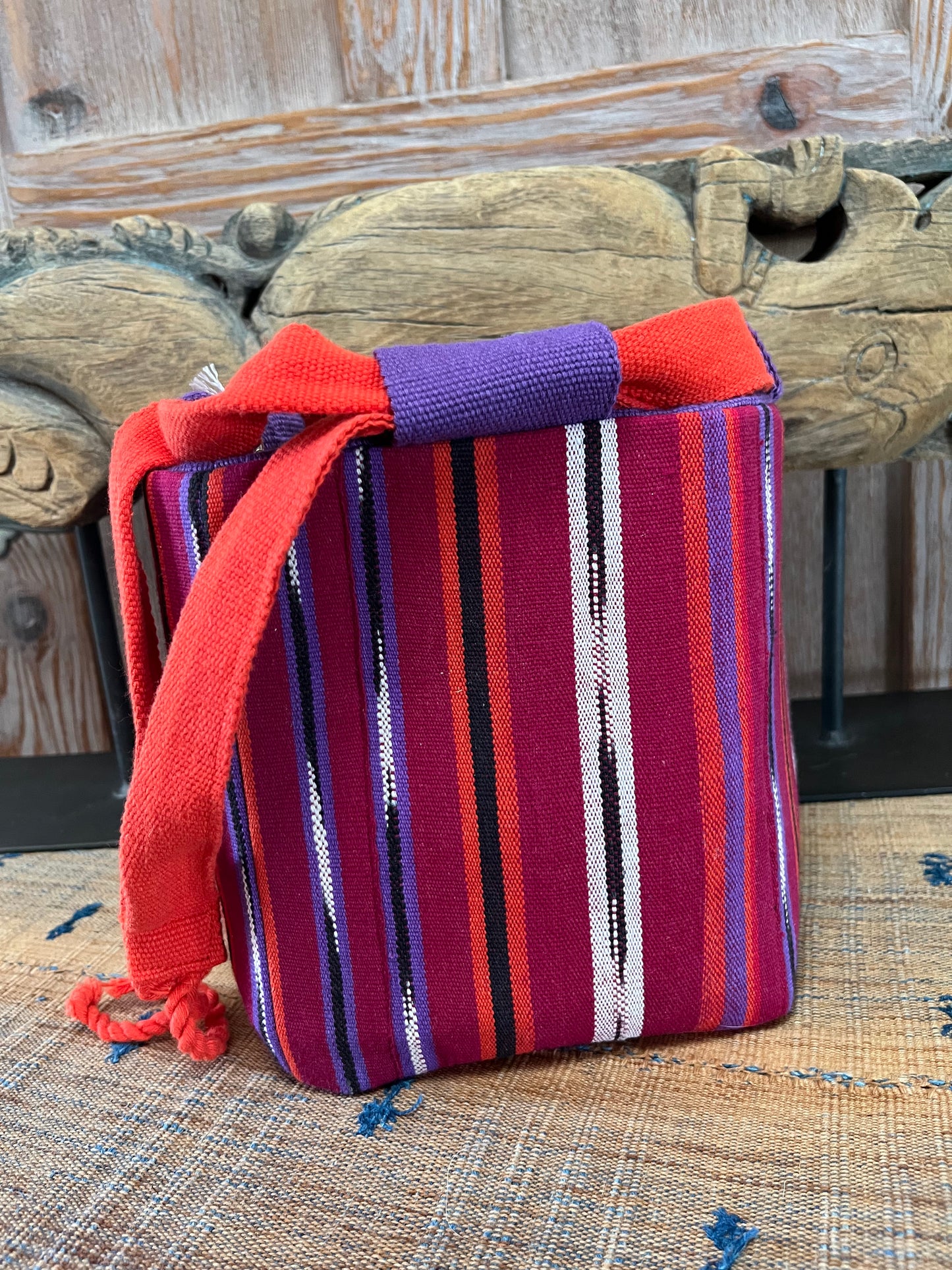 Traditional Japanese Rice Bag in Guatemalan Textiles