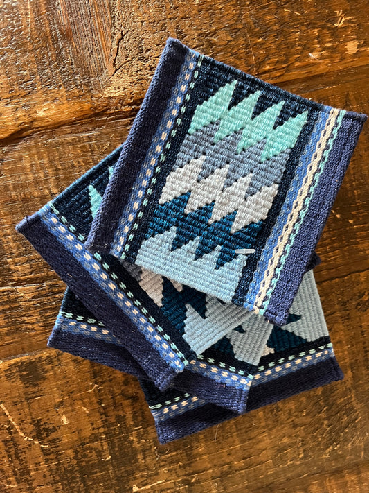 Hand woven set of coasters