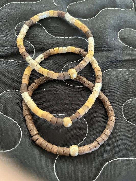 Ceramic Bracelet - Tan and Old Brown